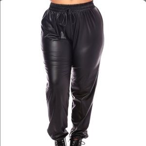 Black Faux letter pants